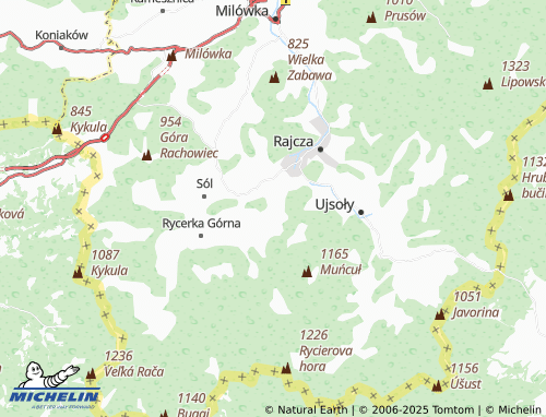 MICHELIN Rycerka Dolna map - ViaMichelin