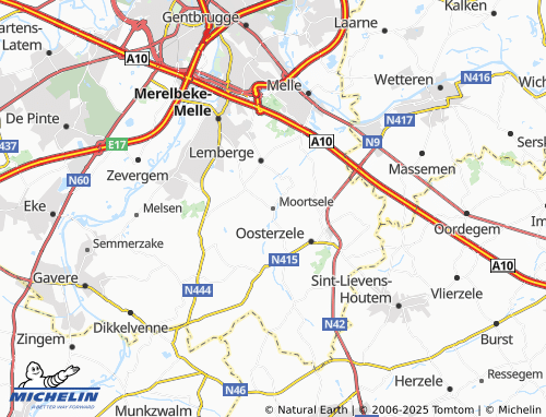 Carte MICHELIN Moortsele - ViaMichelin