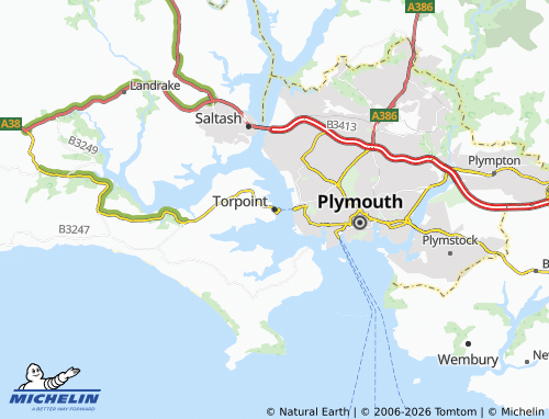 MICHELIN Torpoint map - ViaMichelin
