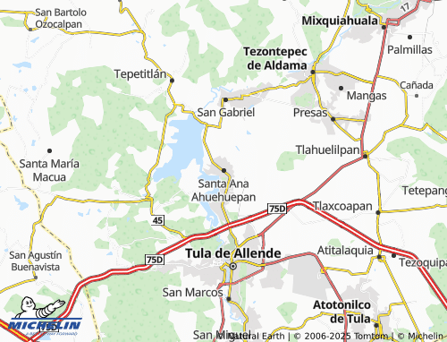 MICHELIN Santa Ana Ahuehuepan map - ViaMichelin