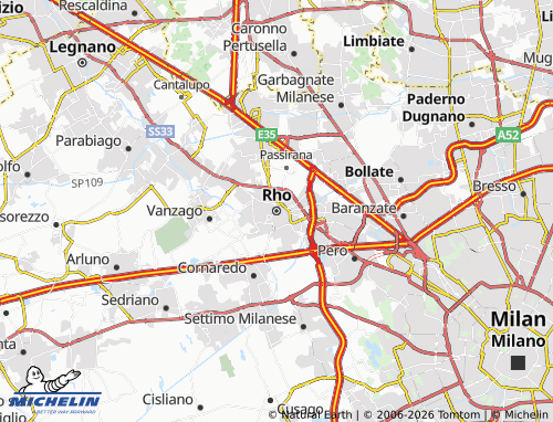 Mapa MICHELIN Rho - ViaMichelin