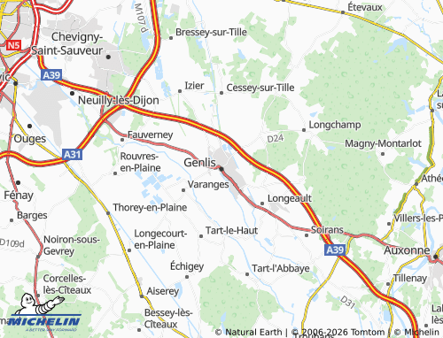 MICHELIN Genlis map - ViaMichelin