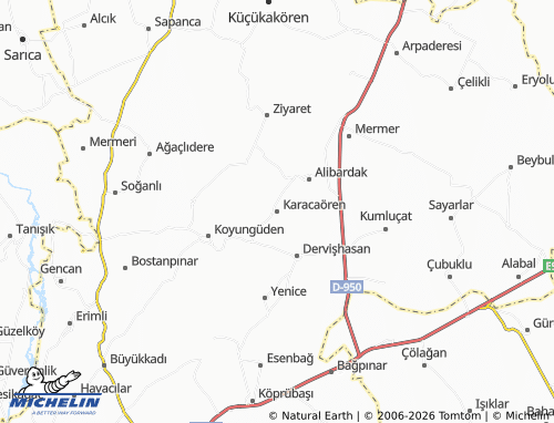 MICHELIN Karacaören map - ViaMichelin