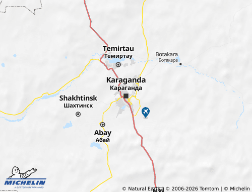 MICHELIN Karaganda Region map - ViaMichelin