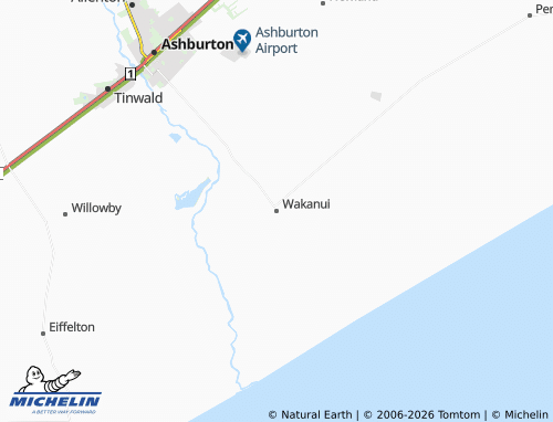Mapa MICHELIN Wakanui - ViaMichelin