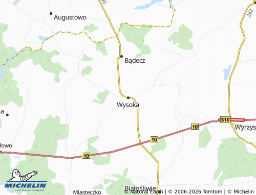 MICHELIN Wysoka map - ViaMichelin