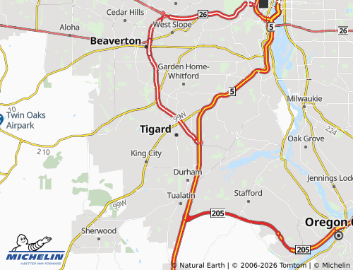 Mapa MICHELIN Tigard - ViaMichelin