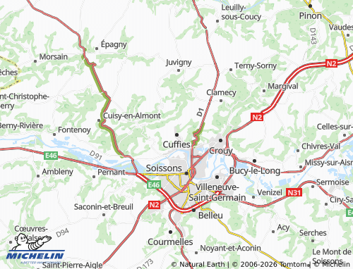 Mappa MICHELIN Cuffies - ViaMichelin