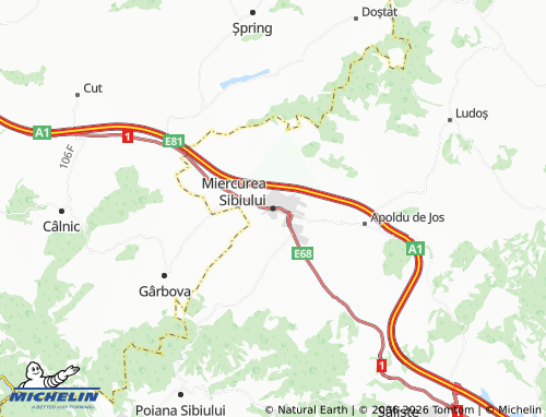 Mappa MICHELIN Miercurea Sibiului - ViaMichelin
