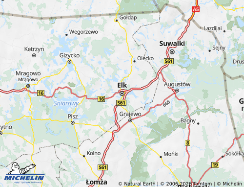 Mapa MICHELIN Ełcki - ViaMichelin