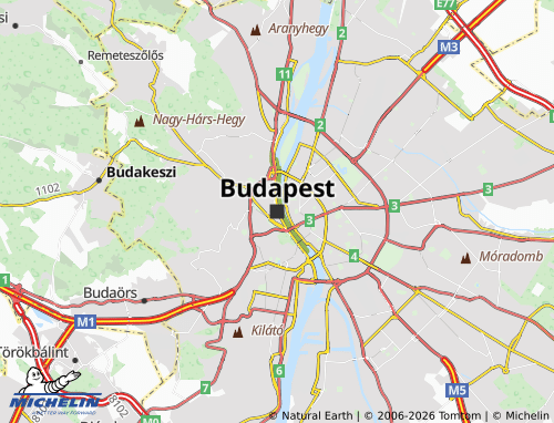 Mapa MICHELIN Budapeste - ViaMichelin