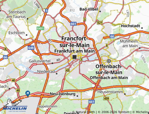 Kaart MICHELIN Frankfurt am Main - ViaMichelin