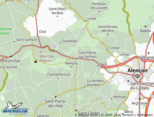 MICHELIN Saint-Denis-sur-Sarthon map - ViaMichelin