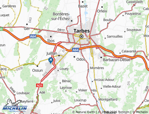 Carte MICHELIN Odos - ViaMichelin