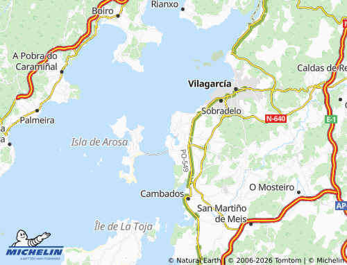 Mapa MICHELIN Vilanova de Arousa (San Cibrán) - ViaMichelin