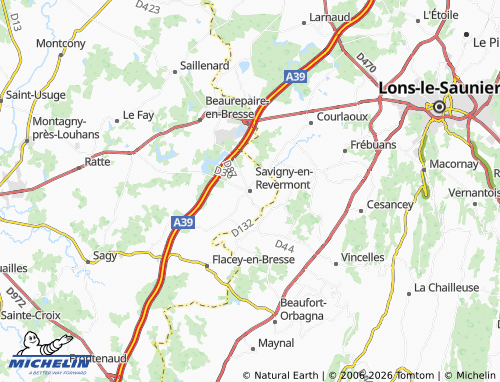 Carte MICHELIN Savigny-en-Revermont - ViaMichelin