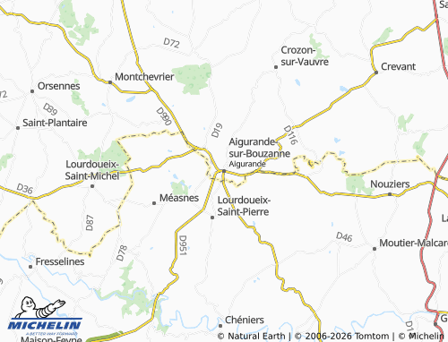 Mapa MICHELIN Aigurande - ViaMichelin