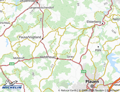 MICHELIN Bernsgrün map - ViaMichelin