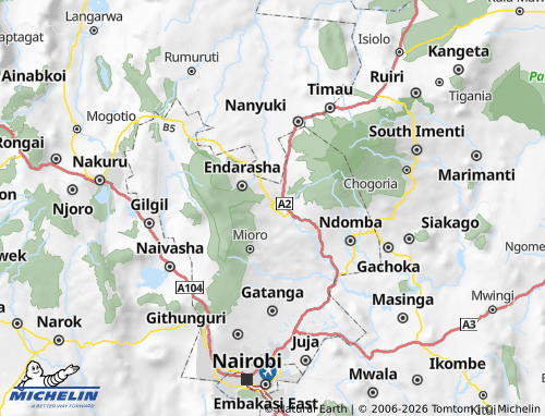 Kaart MICHELIN Nyeri - ViaMichelin