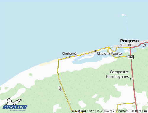 MICHELIN-Landkarte Chuburna Puerto - ViaMichelin