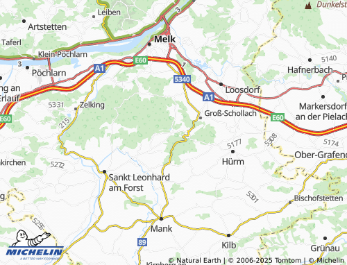 MICHELIN Steinparz map - ViaMichelin
