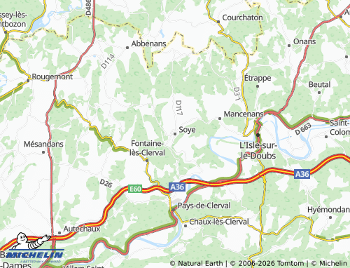 MICHELIN Soye map - ViaMichelin