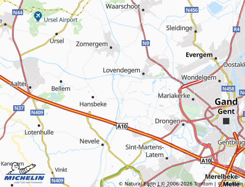 Mappa MICHELIN Merendree - ViaMichelin