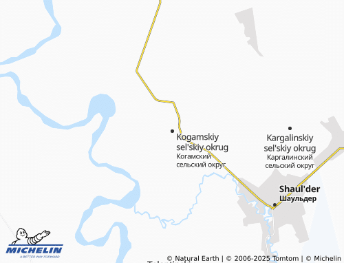 MICHELIN Kogamskiy sel'skiy okrug map - ViaMichelin