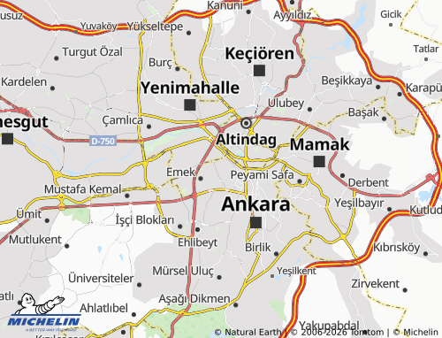 MICHELIN Mebusevleri map - ViaMichelin