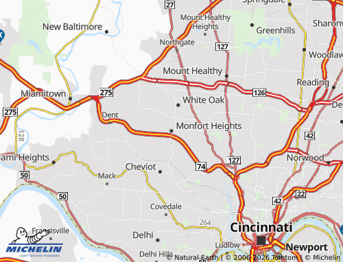 Mappa MICHELIN Monfort Heights - ViaMichelin