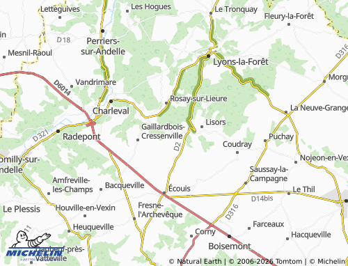 MICHELIN Touffreville map - ViaMichelin