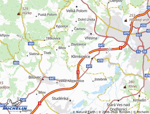 Mappa MICHELIN Olbramice - ViaMichelin