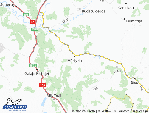 MICHELIN Mărișelu map - ViaMichelin