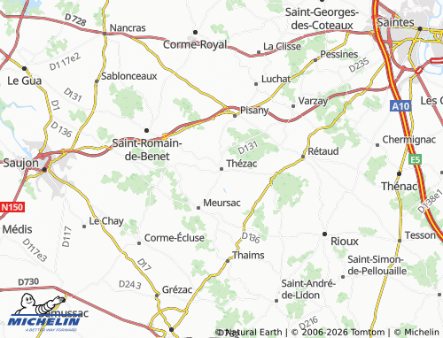 Mapa MICHELIN Thézac - ViaMichelin