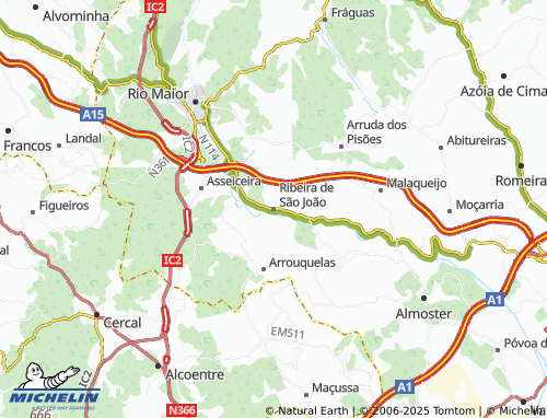MICHELIN Ribeira de São João map - ViaMichelin