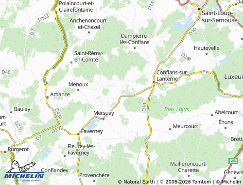 Carte MICHELIN Bourguignon-lès-Conflans - ViaMichelin