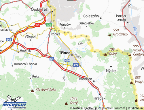 Mappa MICHELIN Třinec - ViaMichelin