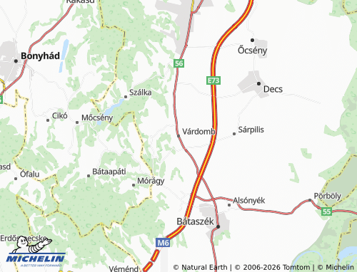 MICHELIN-Landkarte Várdomb - ViaMichelin