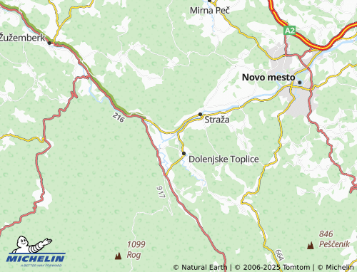 MICHELIN-Landkarte Dolenje Gradišče - ViaMichelin