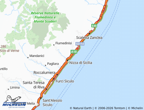 MICHELIN Alì Terme map - ViaMichelin
