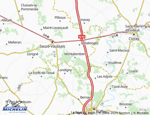 MICHELIN Montalembert map - ViaMichelin