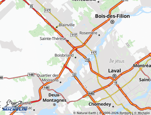 Kaart MICHELIN Boisbriand - ViaMichelin
