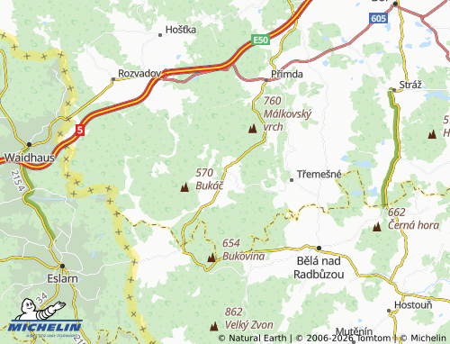 Mapa MICHELIN Nová Ves - ViaMichelin