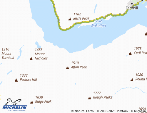 MICHELIN Walter Peak map - ViaMichelin