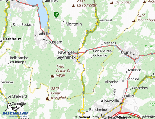 Carte MICHELIN Faverges-Seythenex - ViaMichelin