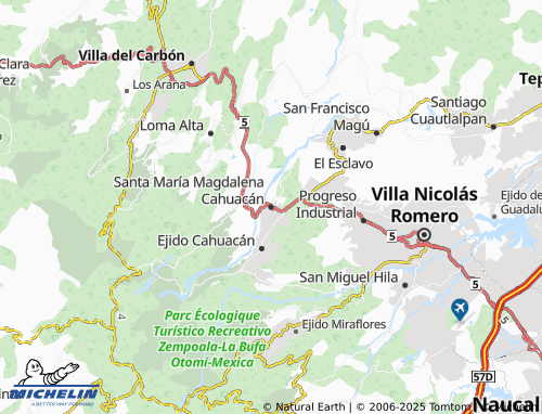 Mappa MICHELIN Santa María Magdalena Cahuacán - ViaMichelin
