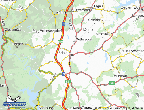 MICHELIN Schleiz map - ViaMichelin