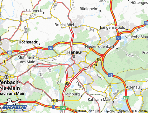 Mapa MICHELIN Hanau - ViaMichelin
