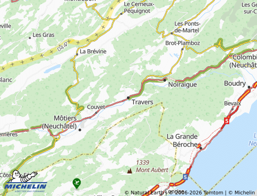 Kaart MICHELIN Travers - ViaMichelin