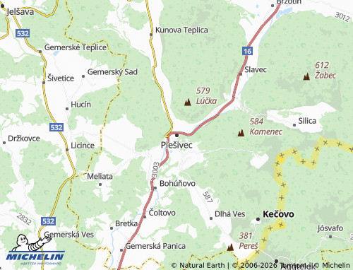 Kaart MICHELIN Plešivec - ViaMichelin